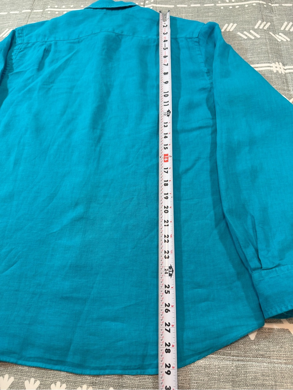 Vilebrequin Caroubis 100% Linen Shirt Lagon Turquoise Blue Medium - Picture 8 of 10